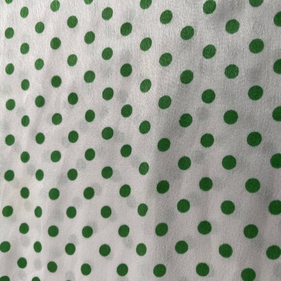 Polka Dot Tapered Scarf or Belt Wear Two Ways in White + Green Sz OS no tags - Picture 4 of 8